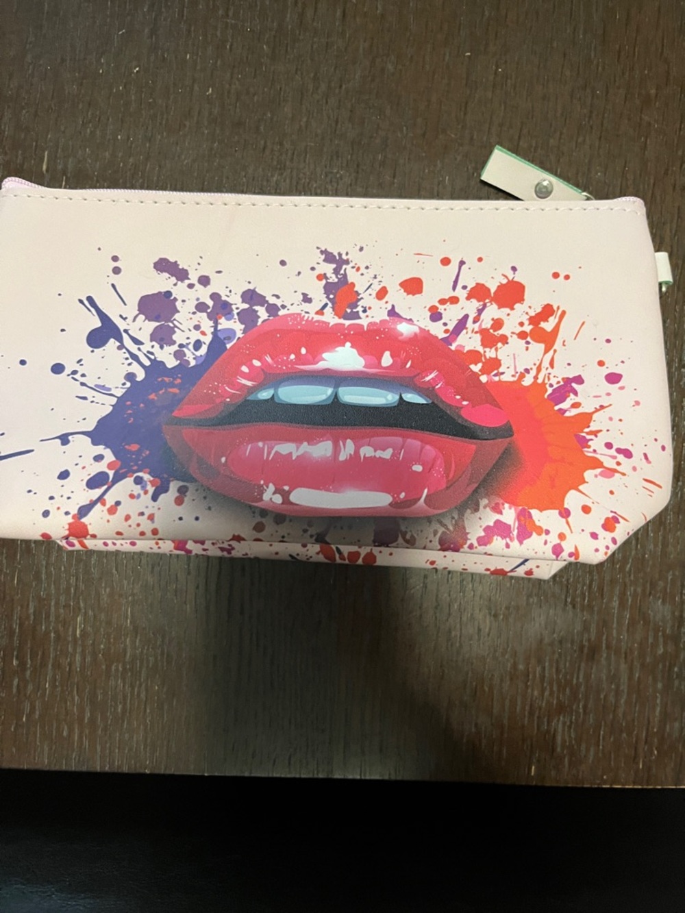 Pink Lip Splash Cosmetic Bag - Stylish Makeup Pouch